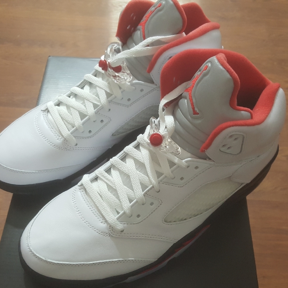 SOLD Jordan 5 Retro Fire Red Silver Tongue